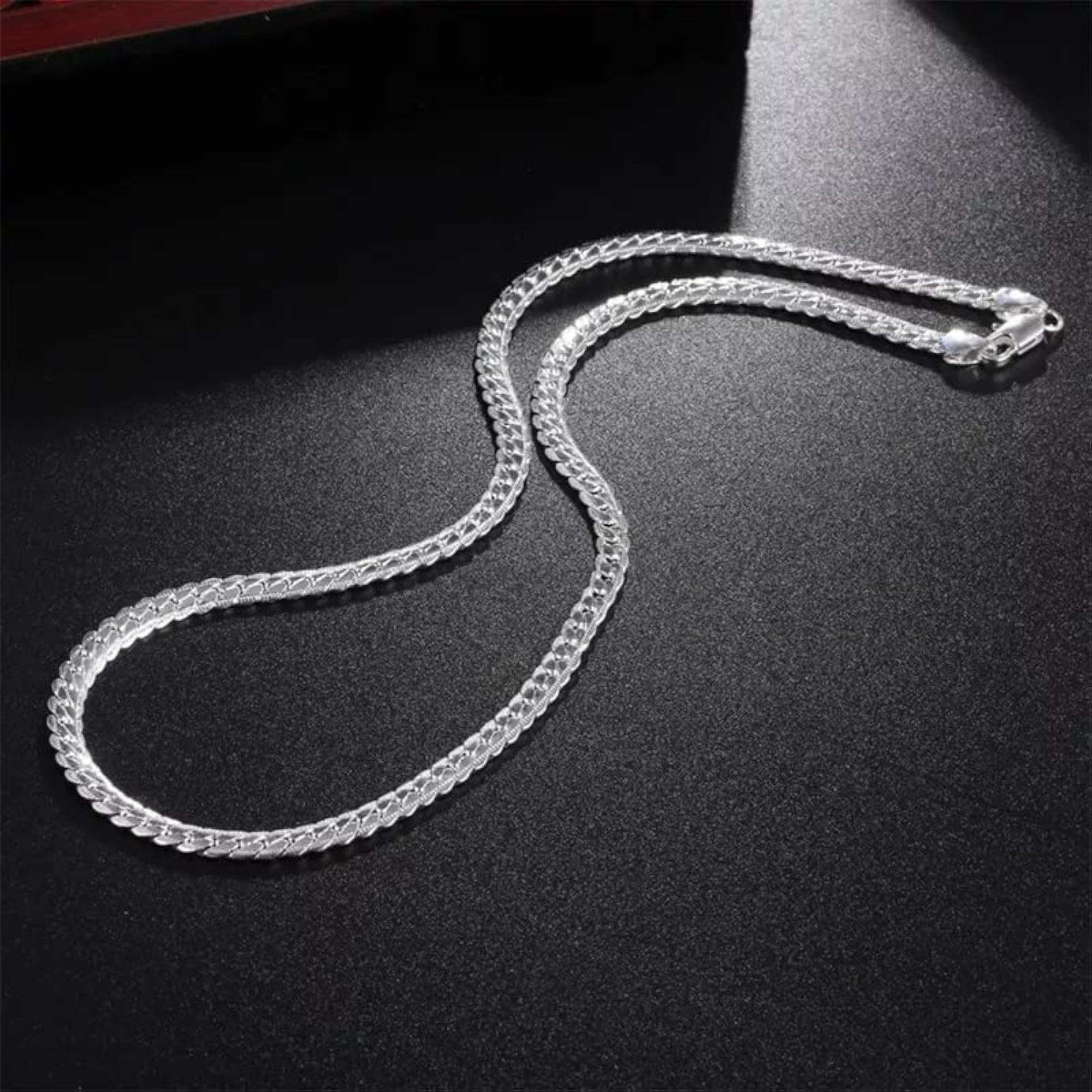Men's Stylish Silver Plated Curb Chain Necklace